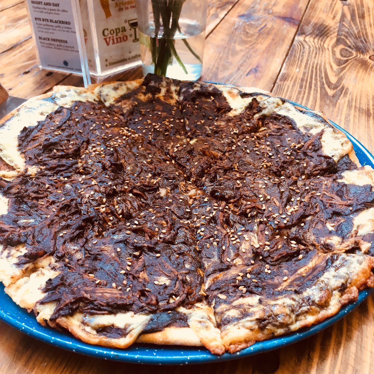 El Barzon signature dishes Mole Poblano PizzaPollo El Barzon﻿﻿